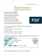 Actividades Sobre La Oración (3.1)