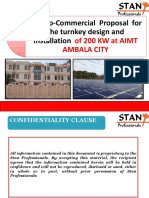 Techno - Commercial Proposal For 200 KWP Rooftop Solar Power Plant at Aimt