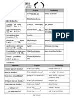 Japanese English Vocabulary