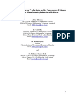 Estimating Total Factor Productivity and Its Components: Evidence From Major Manufacturing Industries of Pakistan