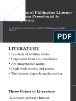 Dimensions of Philippine Literary History From Precolonial To Contemporary Notes