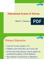 Educational System o Taiwan