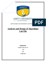 Analysis and Design of Algorithms Lab File: Submitted by