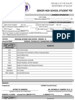 Senior High School Student Permanent Record: Republic of The Philippines Department of Education