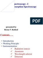 Spectroscopy - I Atomic Absorption Spectroscopy: Presented by Reena V. Rathod