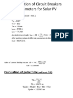 Calculation of Circuit Breakers Parameters For Solar PV