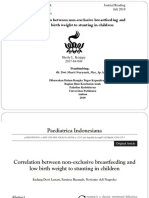 Correlation Between Non-Exclusive Breastfeeding and Low Birth Weight To Stunting in Children