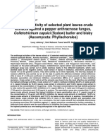 Antifungal Activity of Selected Plant Leaves Crude Extracts Against A Pepper Anthracnose Fungus, (Ascomycota: Phyllachorales)