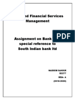 Bank and Financial Services Management: Nadeem Sakkir B2277 Mba-A (2018-2020)