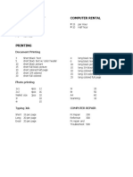 Member Account Computer Rental: Document Printing