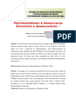 Patrimonialismo e Democracia - Encontros e Desencontros - Humberto Schubert Coelho