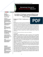 Correlation of Nutritional Anemia and Blood Group Prevalence Among Adolescent Girls in Pudukkottai District of India