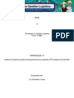 Evidencia 6 Ejercicio Practico Presupuestos para La Empresa LPQ Maderas de Colombia