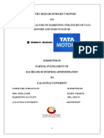 Industry Research Project Report ON Comparative Analysis of Marketing Strategies of Tata Motors and Maruti Suzuki