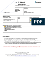 Warranty Claim Form