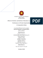 Effects of Intrinsic and Extrinsic Motivation On Employees' Performance in Private Organizations: A Comparative Study