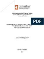 Dissertação Profhistória - AS MEMÓRIAS DOS JOVENS SOBRE A DITADURA CIVIL-MILITAR E A FUNÇÃO SOCIAL DO HISTORIADORE PROFESSOR - Licia Quinan PDF