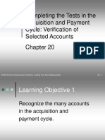 Completing The Tests in The Acquisition and Payment Cycle: Verification of Selected Accounts