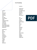 Excel Terminology: Student Name