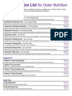 Customer Price List - Outer Nutrition