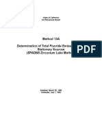 Method 13A Determination of Total Fluoride Emissions From Stationary Sources (SPADNS Zirconium Lake Method)