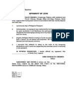 Affidavit of Loss: Doc. No. - Page No. - Book No. - Series of 2019