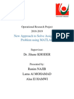 New Approach To Solve Assignment Problem Using MATLAB: Dr. Jihane KHODER