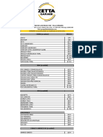 Zetta Garage - Lista de Precios