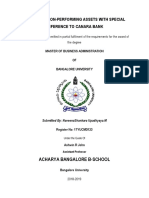 A Study On Non Performing Assets With Special Reference To Canara Bank