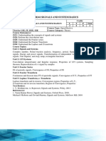 ECE18R241 Signals AND System Basics: Credits L T P Total 3 0 0 3