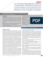 The Effect of Stress Management Training Through PRECEDE-PROCEED Model On Occupational Stress Among Nurses and Midwives at Iran Hospital, Iranshahr