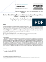 Factors That Affecting Behavioral Intention in Online Transportation Service: Case Study of GO-JEK