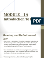 Module - 1A: Introduction To Law