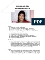 Michael Jackson Biography (Group 9) : Biodata