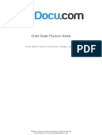 Solid State Physics Notes Solid State Physics Notes