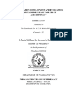 Formulation Development and Evaluation of Sustained Release Tablets of Aceclofenac