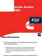 Especificación de Aceites