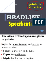 Printer's Direction Slugline: Headline