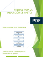 Criterios para La Deducción de Gastos