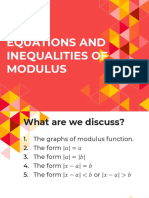 Equations and Inequalities of Modulus