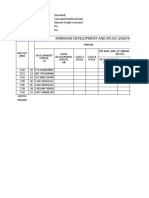 Minimum Development and Splice Lengths (MM)