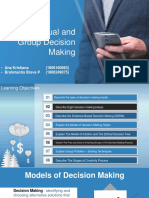 Individual and Group Decision Making: - Ana Kristiana - Brahmantia Brava P