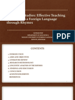 Linguistic Studies: Effective Teaching Myanmar As A Foreign Language Through Rhymes