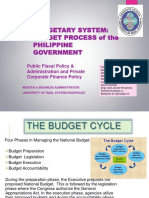 Budgetary System Budget Process of The Philippine Government