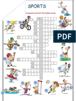 Sports: Fill in The Crossword and Find The Hidden Words