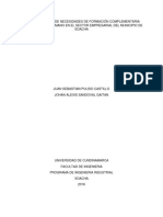 Caracterizacion de Necesidades de Formación Complementaria para El Talento Humano en El Sector Empresarial Del Municipio de Soacha