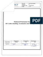 Method Statement For MV Cabls Glanding, Termination and Testing Works MOS-002