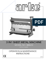 3 In1 Sheet Metal Machine: Operation & Maintenance Instructions