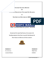 Customer Perception Towards The Products and Services of HDFC Bank