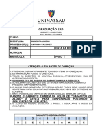 ÁLGEBRA LINEAR Prova Presencial